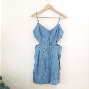 Topshop Cutout Denim Dress